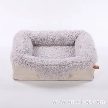 Warm Winter Dog Kennel With Square Fluff